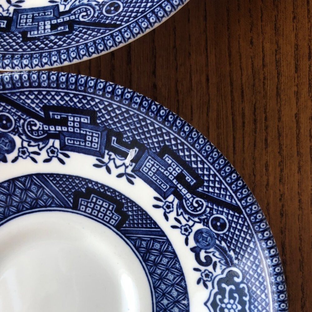 Vintage China Churchill Blue Willow Plates